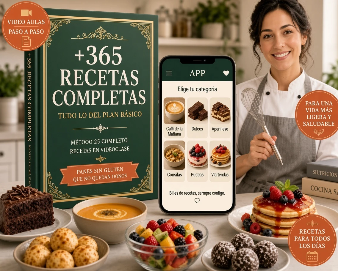Recetario digital Cocina Cero con más de 365 recetas, app y preparaciones sin azúcar, gluten ni lactosa